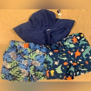 Rugged Butts- Two Swim Trunks and matching hat